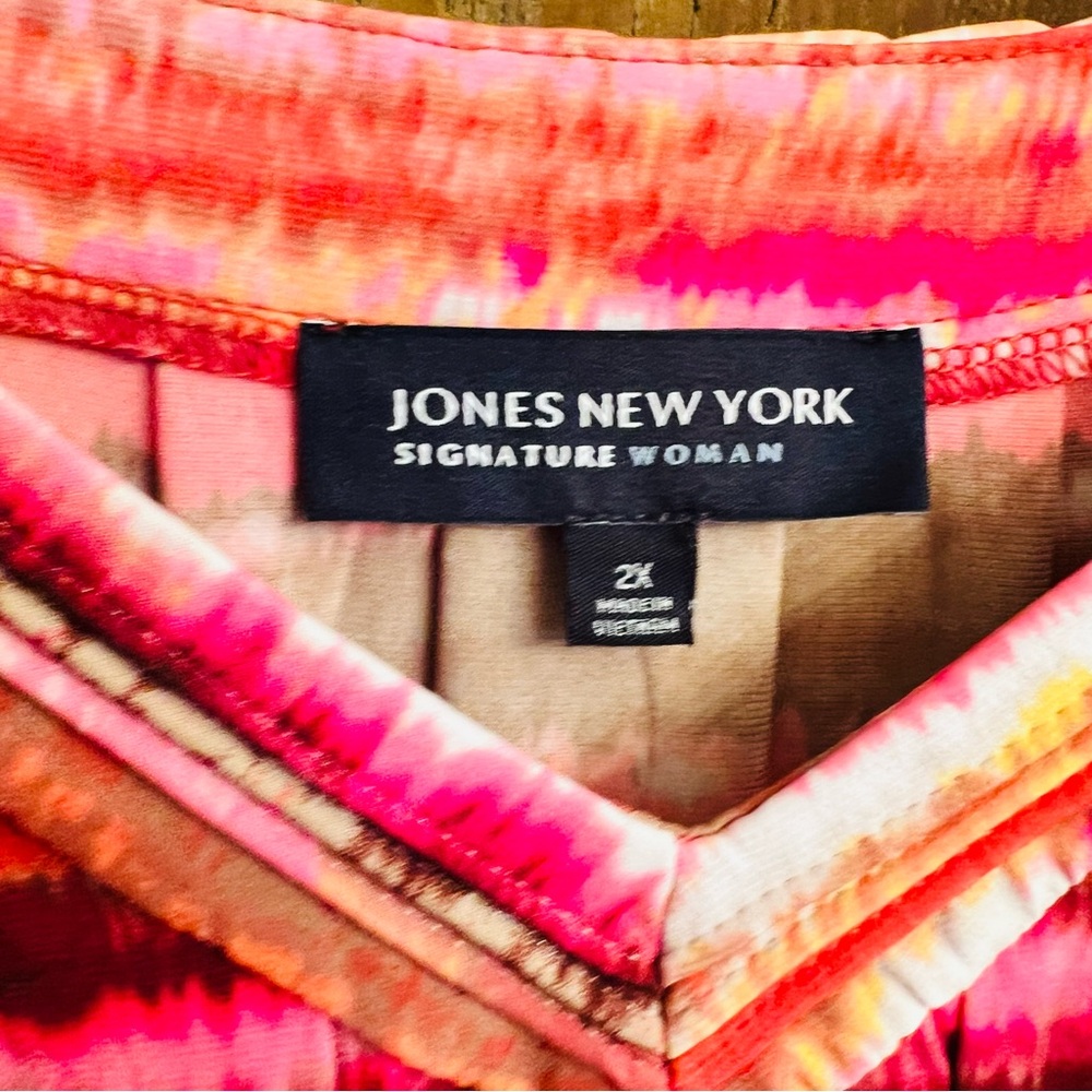 Jones New York Blouse - Rust/Brown/Multi - 2X - Picture 4 of 6
